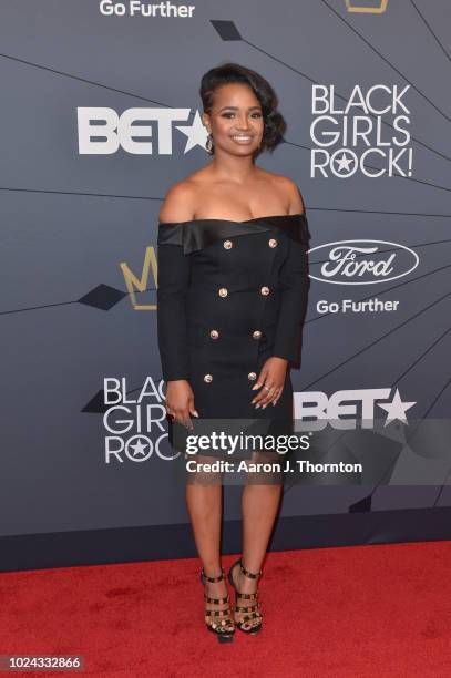 Actress Kyla Pratt attends the Black Girls Rock! Red Carpet at the New Jersey Performing Arts Center on August 26, 2018 in Newark, New Jersey.