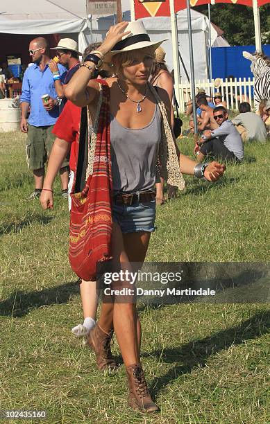 Sienna Miller attends Glastonbury Festival at Worthy Farm on June 26, 2010 in Glastonbury, England.