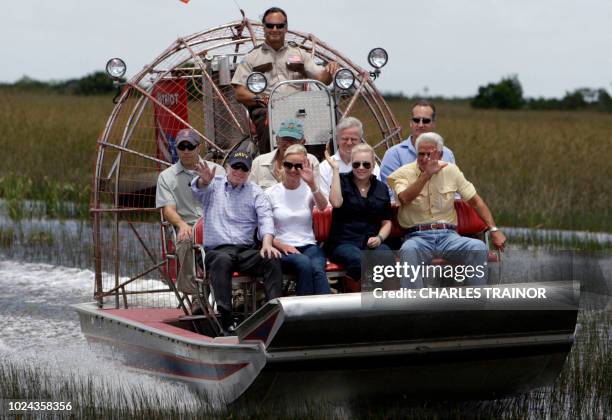 Republican presidential candidate John McCain, wife Cindy McCain, daughter Meghan McCain, Florida Governor Charlie Crist and Rep. Mario Diaz-Balart ,...