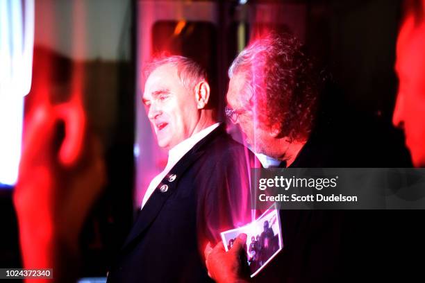 Musician Morrissey attends the Johnny Ramone Tribute and Screening of Barbarella at Hollywood Forever on August 26, 2018 in Hollywood, California.