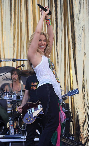 Shakira performs at Glastonbury Festival at Worthy Farm on June 26, 2010 in Glastonbury, England.