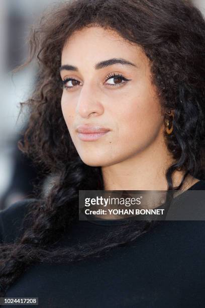 French actress Camelia Jordana poses during a photocall for the film "Chacun pour tous" during the 11th Angouleme Francophone Film Festival on August...
