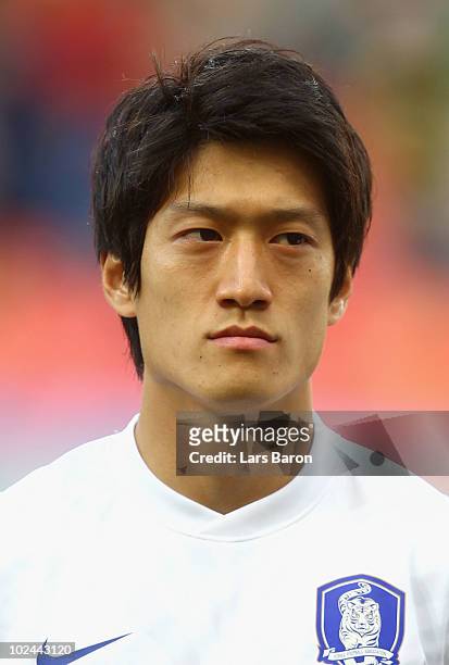 Lee Chung-Yong of South Korea ahead of the 2010 FIFA World Cup South Africa Round of Sixteen match between Uruguay and South Korea at Nelson Mandela...