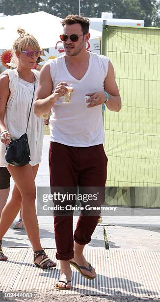 Will Young is seen backstage at Glastonbury Festival at Worthy Farm, Pilton on June 25, 2010 in Glastonbury, England. This year sees the 40th...