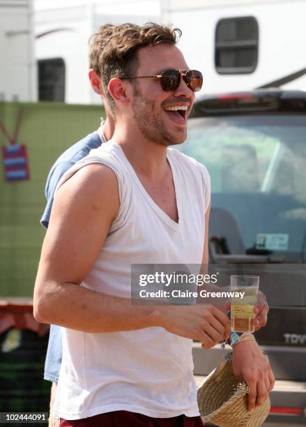 Will Young is seen backstage at Glastonbury Festival at Worthy Farm, Pilton on June 25, 2010 in Glastonbury, England. This year sees the 40th...