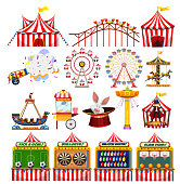 Set of carnival objects