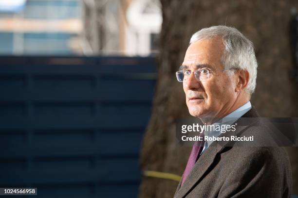 British economist and academic Nicholas Stern attends a photocall during the annual Edinburgh International Book Festival at Charlotte Square Gardens...