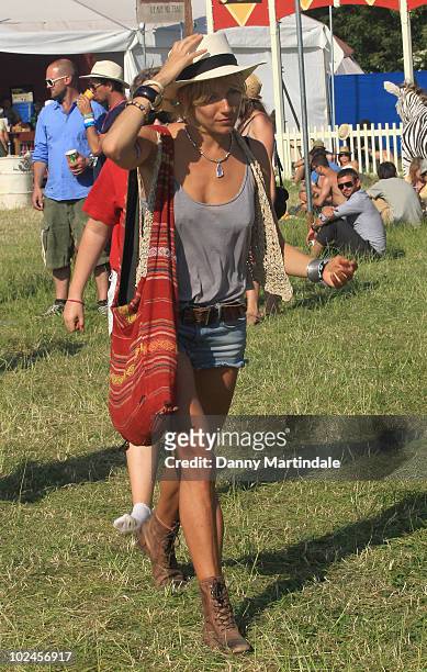Sienna Miller attends Glastonbury Festival at Worthy Farm on June 26, 2010 in Glastonbury, England.