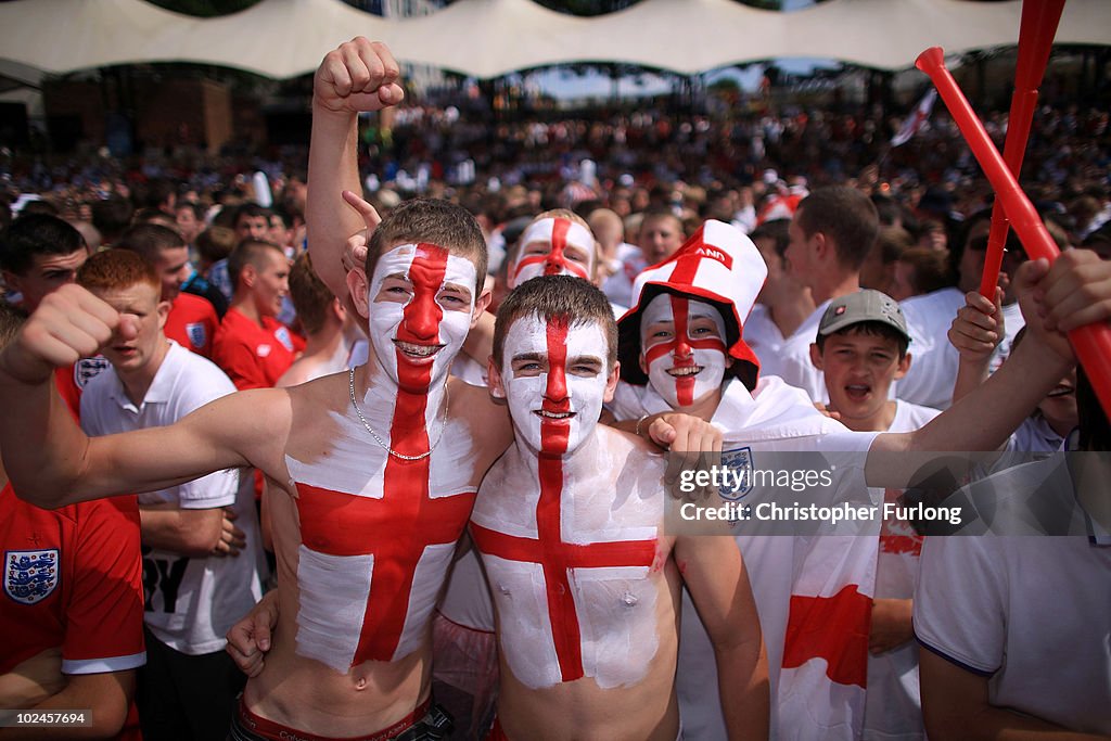 England Fans Watch The World Cup Crunch Match Against Germany