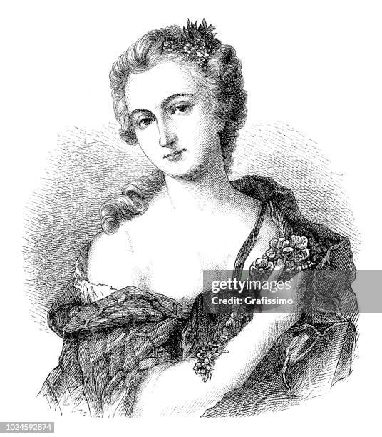 marquise de pompadour mistress of louis xv portrait - french royalty stock illustrations