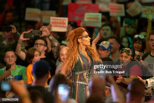 Professional Wrestling: WWE SummerSlam: Becky Lynch in ring during event at Barclays Center. Brooklyn, NY 8/19/2018 CREDIT: Rob Tringali