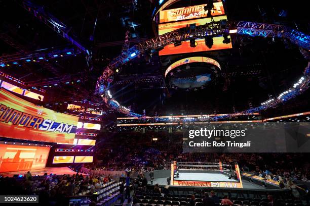 Professional Wrestling: WWE SummerSlam: Overall view of ring and arena during event at Barclays Center. Brooklyn, NY 8/19/2018 CREDIT: Rob Tringali