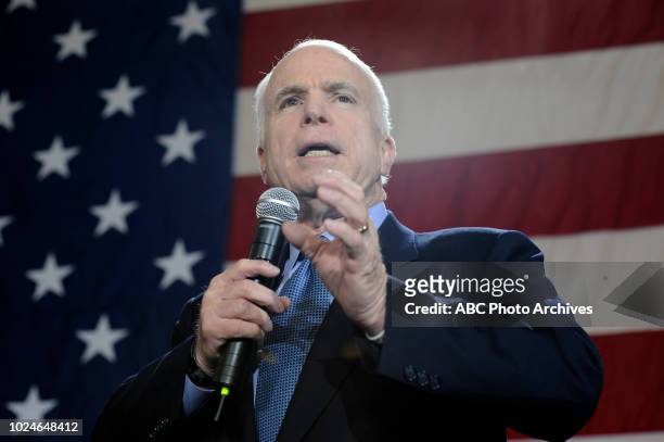 Senator John McCain on the Presidential campaign trail.