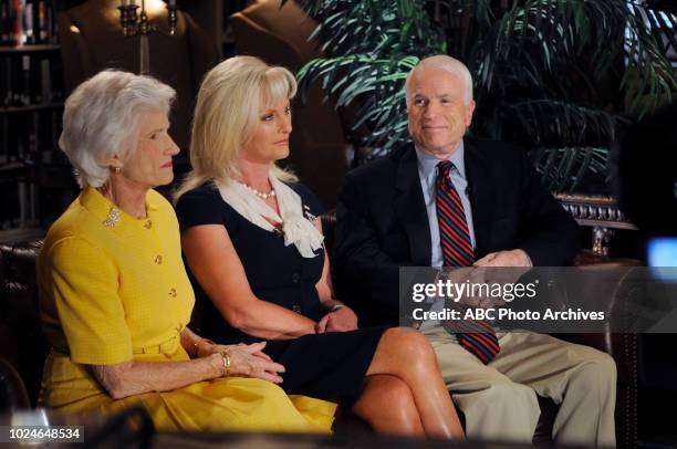 Washington, DC Roberta McCain, Cindy McCain, Senator John McCain on Disney General Entertainment Content via Getty Images's 'Portrait of a President'.