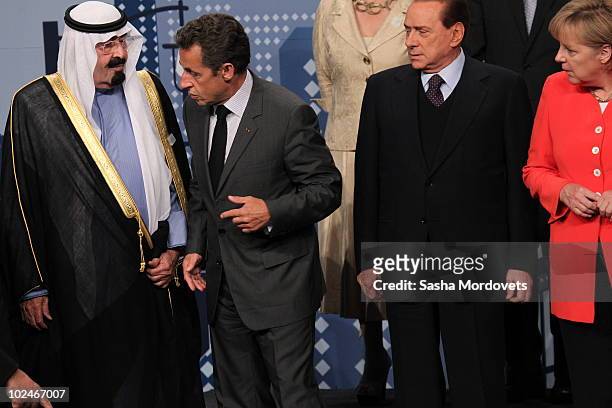 Saudi King Abdullah, French President Nicolas Sarkozy, Italian Prime Minister Silvio Berlusconi, German Chancellor Angela Merkel and other world...