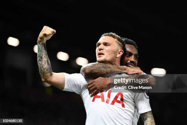 Kieran Trippier of Tottenham Hotspur and Danny Rose of Tottenham Hotspur celebrates after Lucas Moura of Tottenham Hotspur scored their second goal...