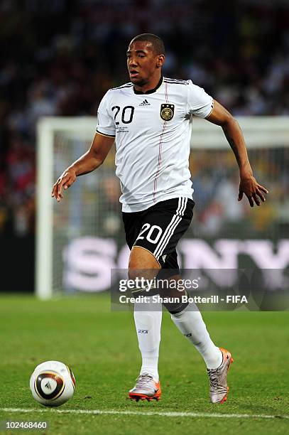 Jerome Boateng of Germany in action during the 2010 FIFA World Cup South Africa Round of Sixteen match between Germany and England at Free State...