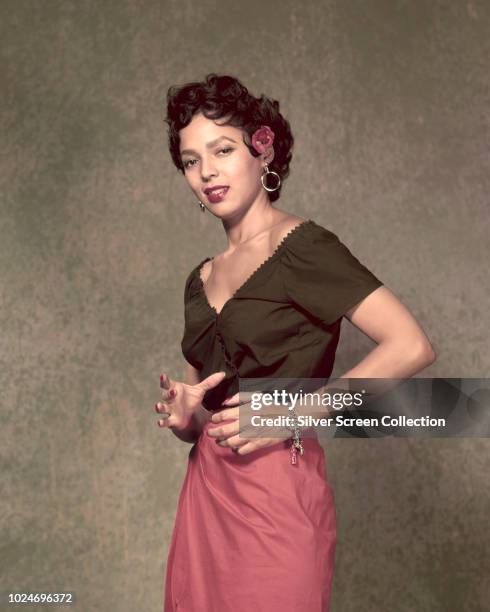 American actress and singer Dorothy Dandridge as the heroine of the musical film 'Carmen Jones', based on the 1875 Bizet opera 'Carmen', 1954.