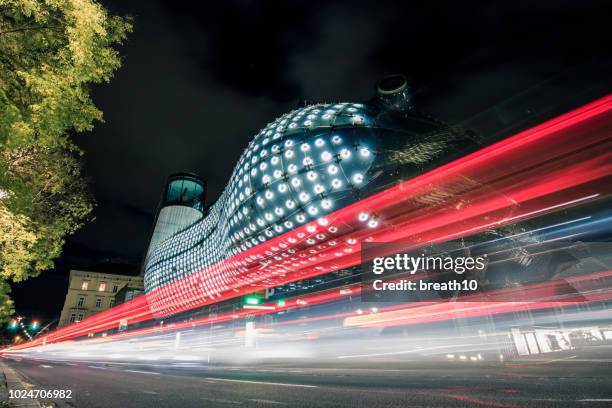 kunsthaus graz at night, austria - graz stock pictures, royalty-free photos & images