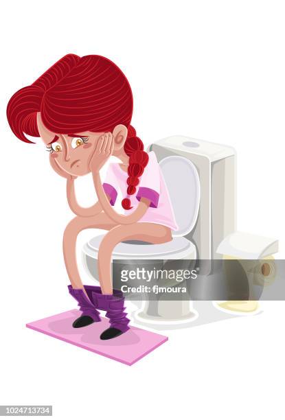 ilustraciones, imágenes clip art, dibujos animados e iconos de stock de chica sentada en el inodoro - girls peeing