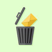 Delete email or message flat design illustration