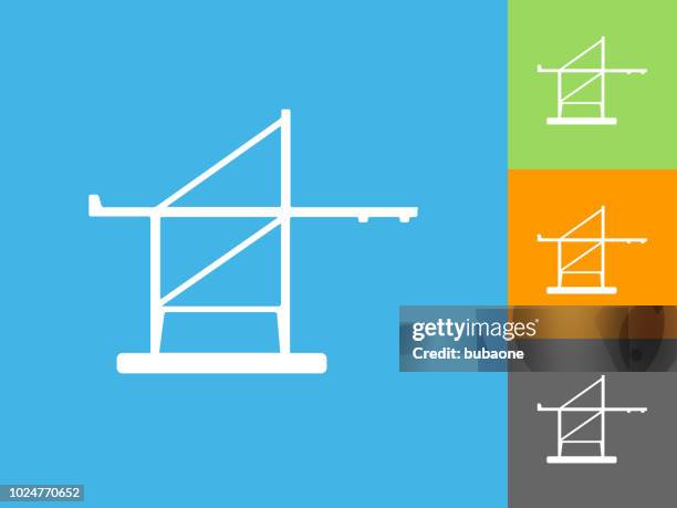 freight lift flat icon on blue background - freight elevators stock illustrations
