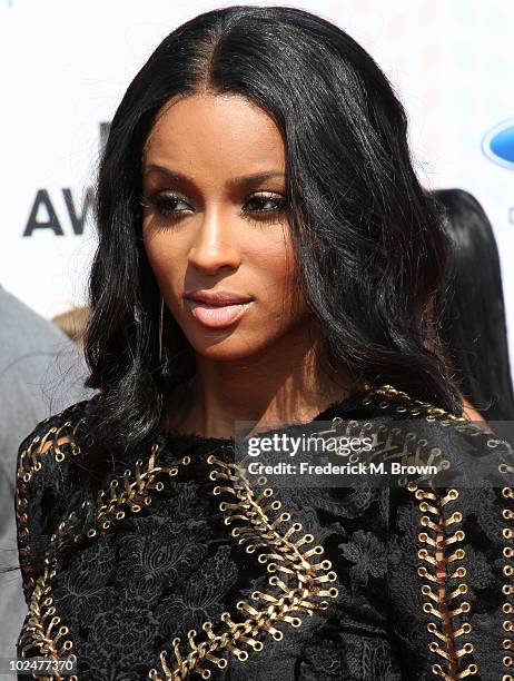 Singer Ciara arrives at the 2010 BET Awards held at the Shrine Auditorium on June 27, 2010 in Los Angeles, California.