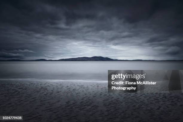 dark moody coastal seascape solway firth - silloth stock pictures, royalty-free photos & images