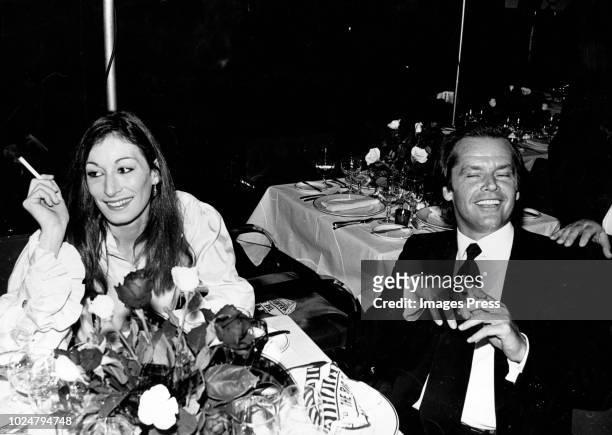 Anjelica Huston and Jack Nicholson circa 1976 in New York City.