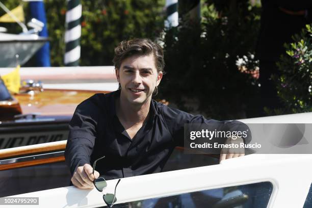 Michele Riondino is seen arriving at the 75th Venice Film Festival at Darsena Excelsior on August 28, 2018 in Venice, Italy.