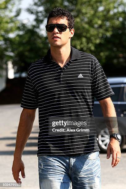 German football player Michael Ballack arrives to visit the TaylorMade-adidas Golf Pro-Am tournament on June 28, 2010 in Herzogenaurach, Germany.