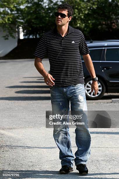 German football player Michael Ballack arrives to visit the TaylorMade-adidas Golf Pro-Am tournament on June 28, 2010 in Herzogenaurach, Germany.