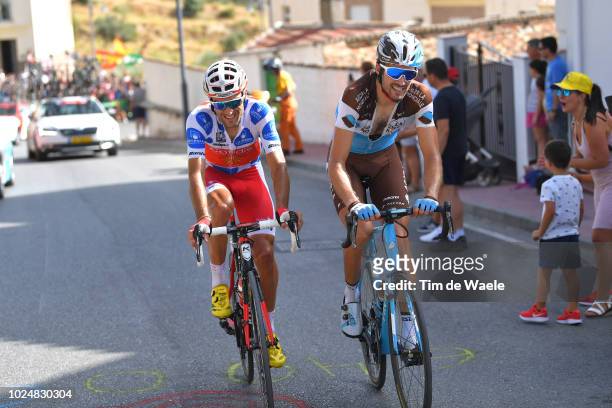 Luis Angel Mate of Spain and Team Cofidis Polka Dot Mountain Jersey / Ben Gastauer of Luxembourg and Team AG2R La Mondiale / during the 73rd Tour of...