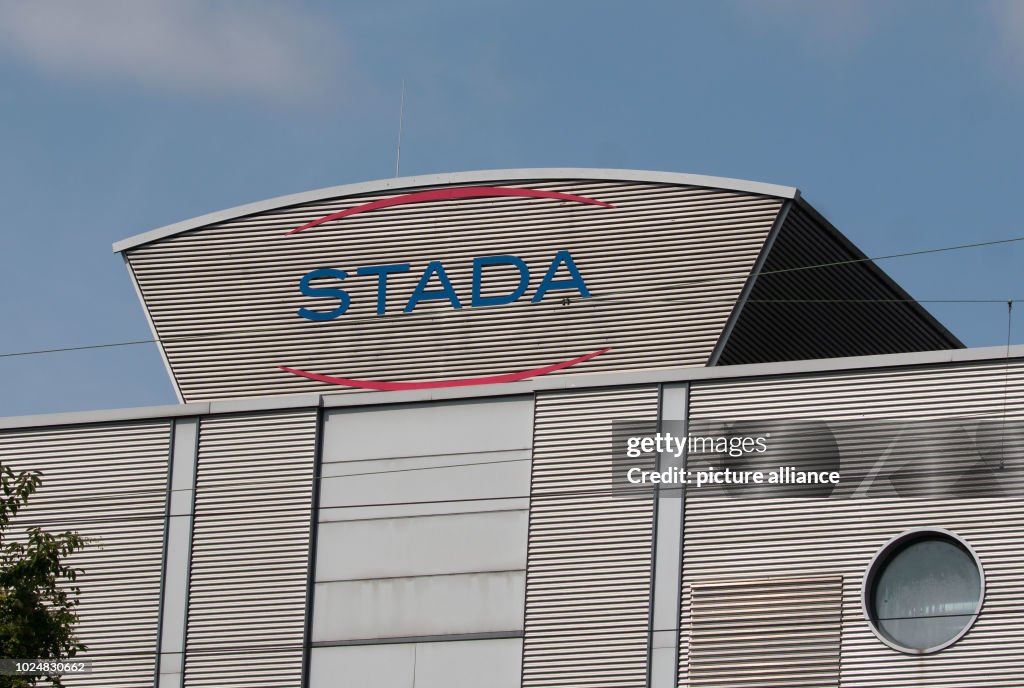 Stada Factory The company logo of Stada on one of the buildings at the headquarters ...