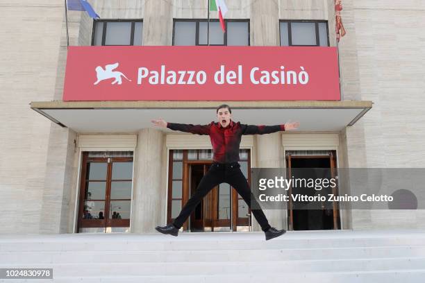 Host of the festival Michele Riondino attends a photocall ahead of the 75th Venice Film Vestival at Palazzo del Casino on August 28, 2018 in Venice,...
