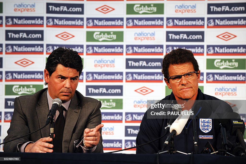 England's coach Fabio Capello (R) and ma