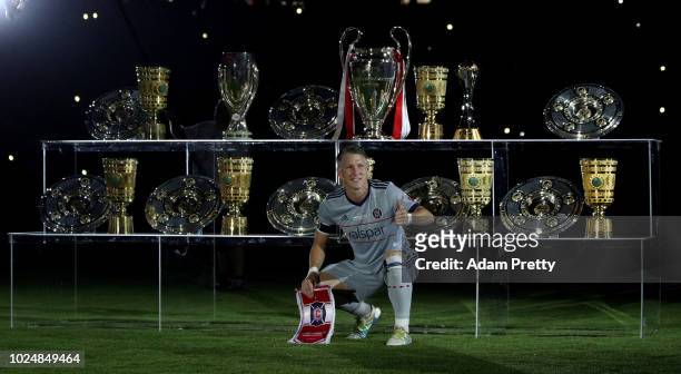 Sebastian Schweinsteiger of Chicago poses for a photo before the Friendly Match between FC Bayern Muenchen and Chicago Fire at Allianz Arena on...