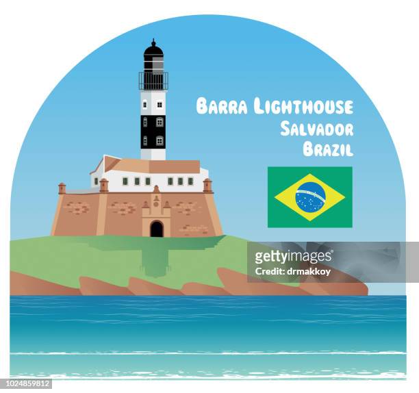 barra lighthouse - fort stock illustrations