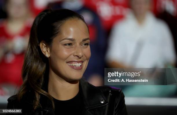 Ana Ivanovic, wife of Sebastian Schweinsteiger looks on after the Friendly Match between FC Bayern Muenchen and Chicago Fire at Allianz Arena on...