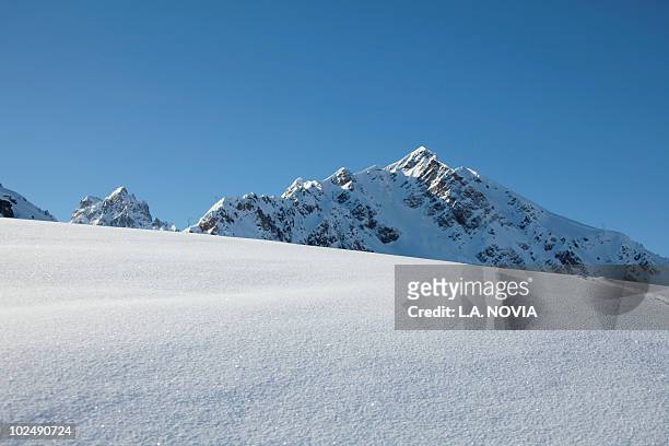 france, alps, fresh snow - mountain snow stockfoto's en -beelden