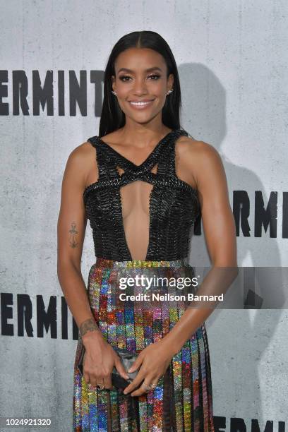 Annie Ilonzeh attends the premiere of STX Entertainment's 'Peppermint' at Regal Cinemas L.A. LIVE Stadium 14 on August 28, 2018 in Los Angeles,...