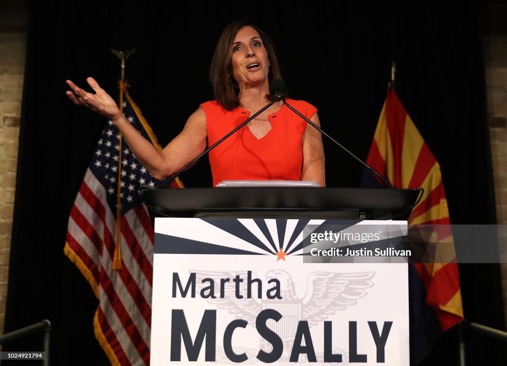 Arizona GOP Senate Candidate Martha McSally Attends Primary Night Event In Tempe