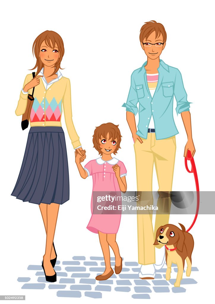 Family with dog
