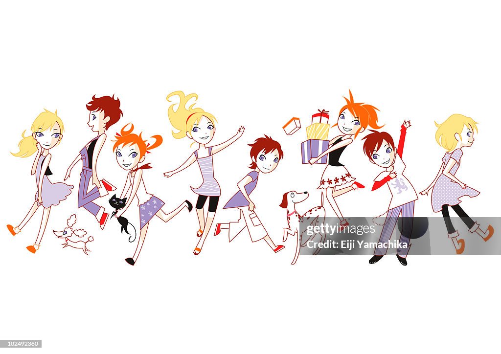 Group of happy children