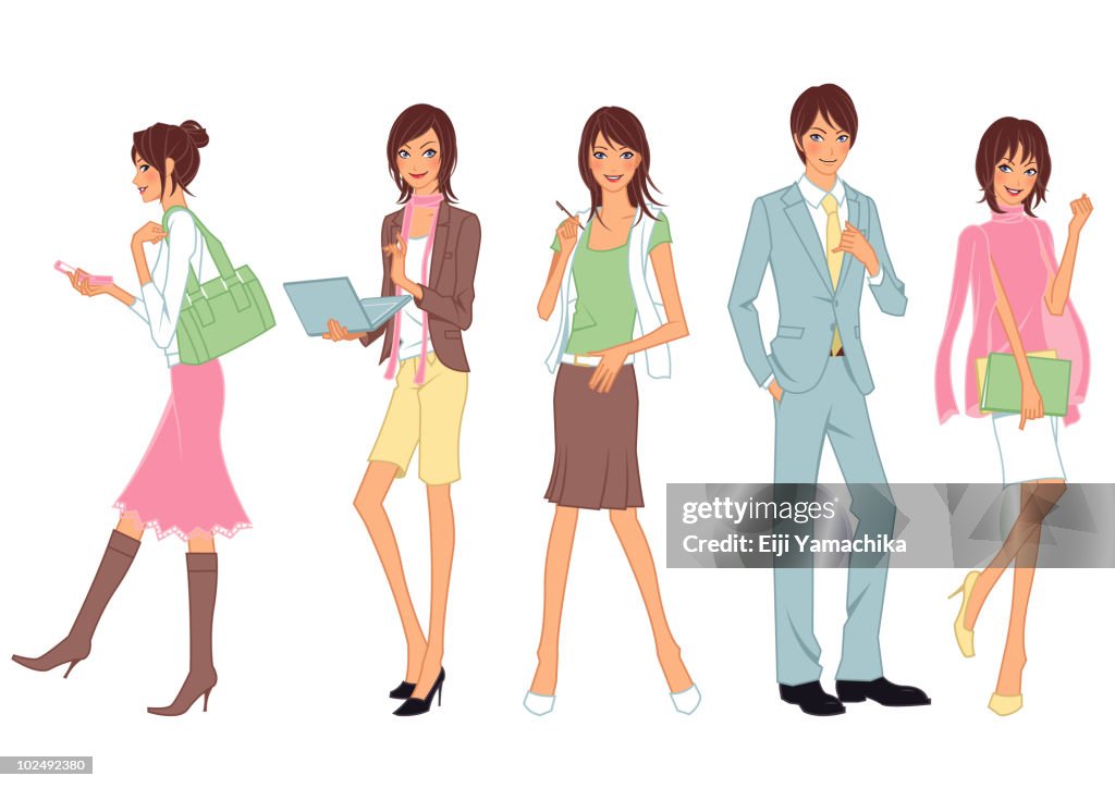 Five fashionable young women