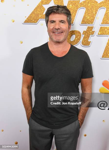 Simon Cowell attends "America's Got Talent" Season 13 Live Show Red Carpet at Dolby Theatre on August 28, 2018 in Hollywood, California.