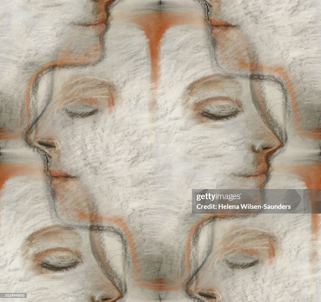 A layering of a portrait image