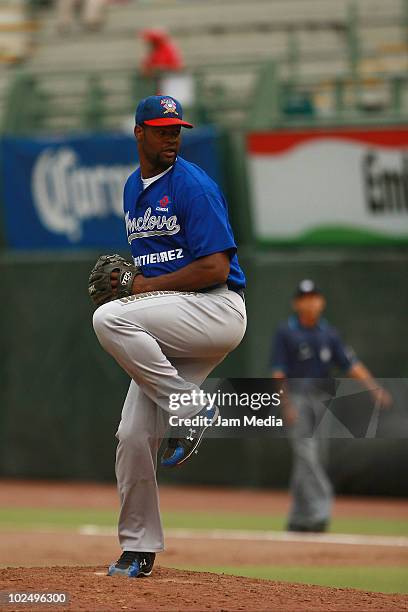 Irwin Delgado of Acereros de Monclova in action during a 2010 Liga Mexicana de Beisebol match against Diablos Rojos del Mexico at the Foro Sol...