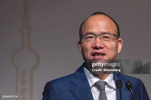 Guo Guangchang, chairman and co-founder of Fosun International Ltd., speaks during a news conference in Hong Kong, China, on Wednesday, Aug. 29,...