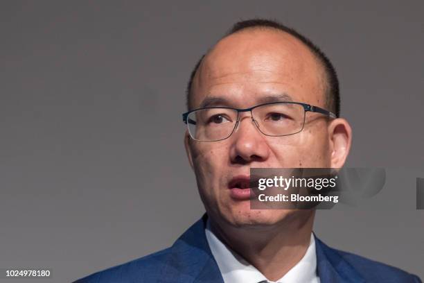 Guo Guangchang, chairman and co-founder of Fosun International Ltd., speaks during a news conference in Hong Kong, China, on Wednesday, Aug. 29,...